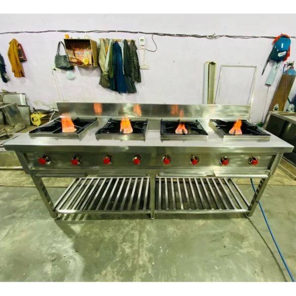 Aarvik industries Stainless Steel Four Burner Commercial Range
