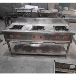 LPG Three Burner Indian Gas Range, For Restaurant
