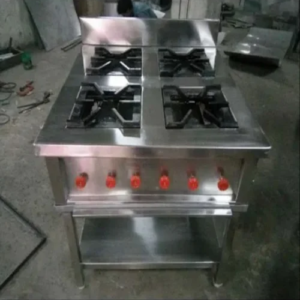 4 LPG SS Four Burner Cooking Range For Restaurant
