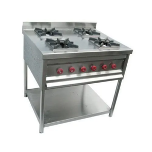 LPG SS 304 Four Burner Range For Commercial Kitchen