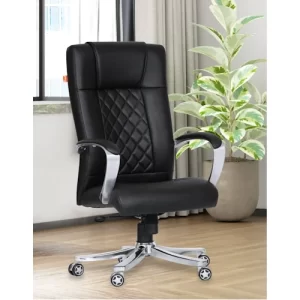 LEATHERETTE HIGH BACK REVOLVING CHAIR, Black