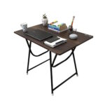 Engineered Wood Powder Coated Finish Big Size Foldable Study Desk Work from Home 2 Seater Folding Dining Table (Walnut)