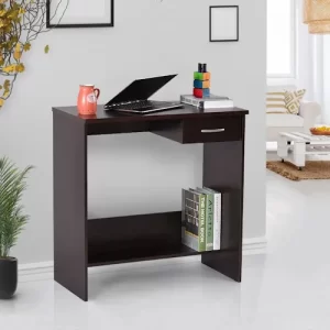 Engineered Wood Study Table and Office Desk (Dark Wenge, Matte Finish)