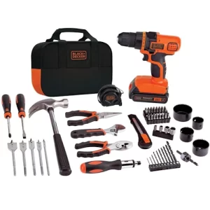 BLACK+DECKER 20V Max Drill & Home Tool Kit, 68 Piece (LDX120PK)